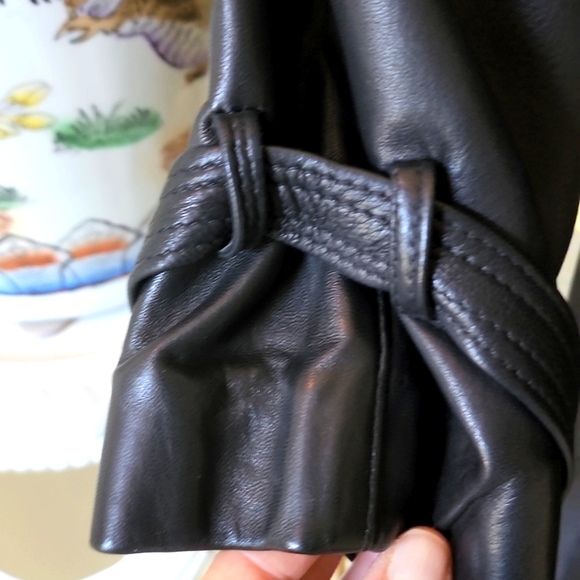 ANDRE Creations de Cuir Mens 2XL Leather Trench Coat Black - Picture 4 of 14